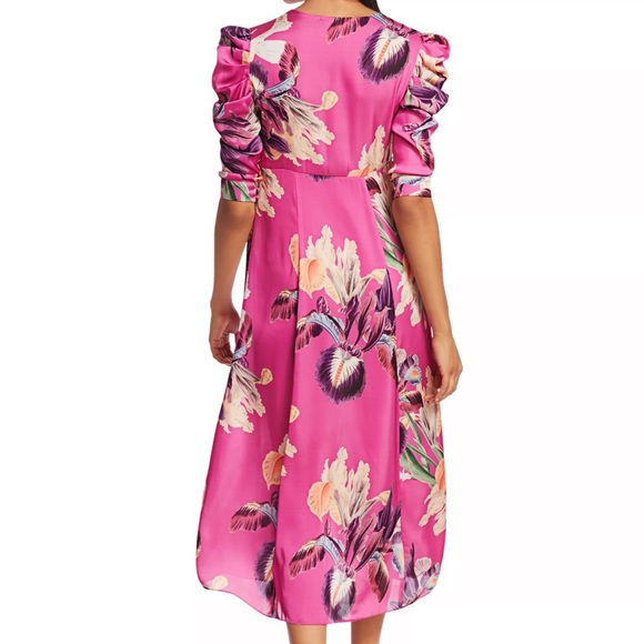 Grace Floral Puff-Sleeve Midi Dress - Picture 4 of 5